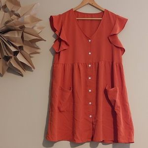 Orange/Rust colored Babydoll Dress/Tunic